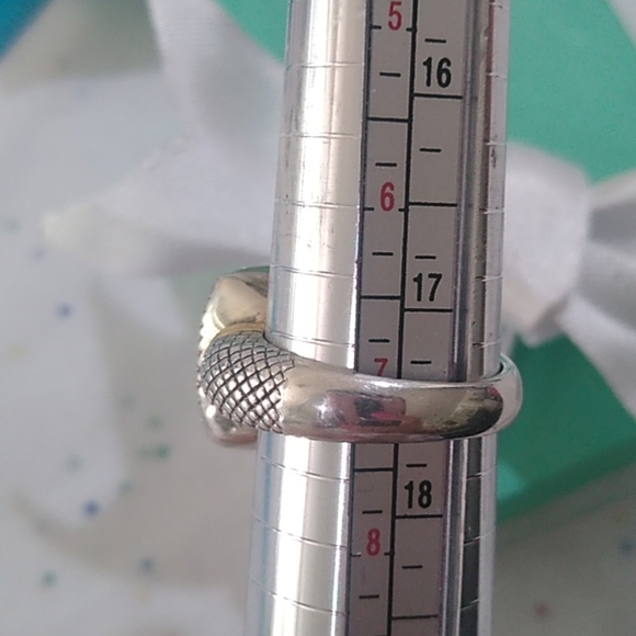 Sterling Silver 925 + 14k Prasiolite/Green Amethyst Ring, Size 7 - Picture 4 of 10